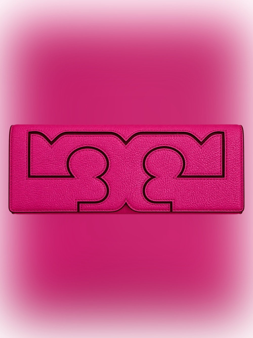 Tory Burch Fuchsia Logo Continental Clutch